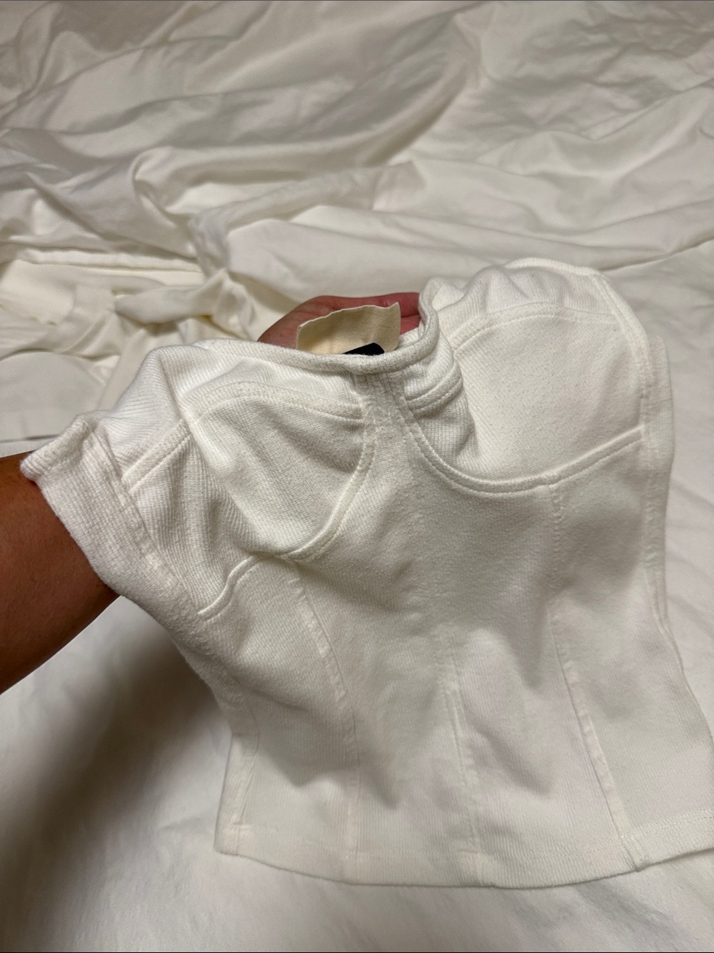 Universal Thread White Ribbed Corset-Style Tank Top - Picture 2 of 3